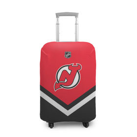Чехол для чемодана 3D с принтом New Jersey Devils , 86% полиэфир, 14% спандекс | двустороннее нанесение принта, прорези для ручек и колес | america | canada | hockey | nhl | usa | америка | девилз | джерси | канада | лед | нхл | нью | сша | хоккей