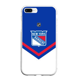 Чехол для iPhone 7Plus/8 Plus матовый с принтом New York Rangers , Силикон | Область печати: задняя сторона чехла, без боковых панелей | Тематика изображения на принте: america | canada | hockey | nhl | usa | америка | канада | лед | нхл | нью йорк | рейнджерс | сша | хоккей