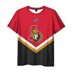 Мужская футболка 3D с принтом Ottawa Senators , 100% полиэфир | прямой крой, круглый вырез горловины, длина до линии бедер | Тематика изображения на принте: america | canada | hockey | nhl | usa | америка | канада | лед | нхл | оттава | сенаторз | сша | хоккей