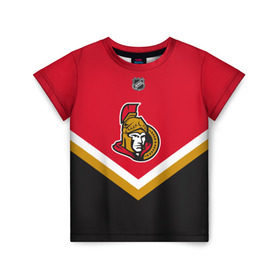Детская футболка 3D с принтом Ottawa Senators , 100% гипоаллергенный полиэфир | прямой крой, круглый вырез горловины, длина до линии бедер, чуть спущенное плечо, ткань немного тянется | america | canada | hockey | nhl | usa | америка | канада | лед | нхл | оттава | сенаторз | сша | хоккей