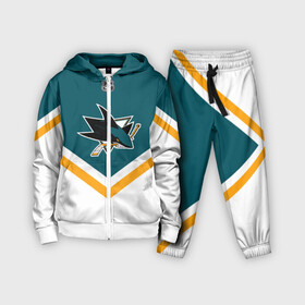 Детский костюм 3D с принтом San Jose Sharks ,  |  | america | canada | hockey | nhl | usa | акула | америка | канада | лед | нхл | сан хосе | сша | хоккей | шаркс