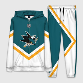 Женский костюм 3D с принтом San Jose Sharks ,  |  | america | canada | hockey | nhl | usa | акула | америка | канада | лед | нхл | сан хосе | сша | хоккей | шаркс