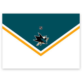Поздравительная открытка с принтом San Jose Sharks , 100% бумага | плотность бумаги 280 г/м2, матовая, на обратной стороне линовка и место для марки
 | Тематика изображения на принте: america | canada | hockey | nhl | usa | акула | америка | канада | лед | нхл | сан хосе | сша | хоккей | шаркс