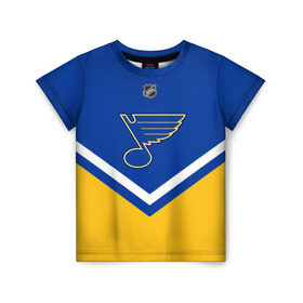Детская футболка 3D с принтом St. Louis Blues , 100% гипоаллергенный полиэфир | прямой крой, круглый вырез горловины, длина до линии бедер, чуть спущенное плечо, ткань немного тянется | america | canada | hockey | nhl | usa | америка | блюз | канада | лед | нхл | сент луис | сша | хоккей