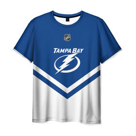 Мужская футболка 3D с принтом Tampa Bay Lightning , 100% полиэфир | прямой крой, круглый вырез горловины, длина до линии бедер | america | canada | hockey | nhl | usa | америка | бэй | канада | лайтнинг | лед | нхл | сша | тампа | хоккей