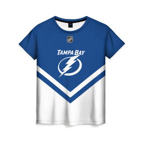 Женская футболка 3D с принтом Tampa Bay Lightning , 100% полиэфир ( синтетическое хлопкоподобное полотно) | прямой крой, круглый вырез горловины, длина до линии бедер | america | canada | hockey | nhl | usa | америка | бэй | канада | лайтнинг | лед | нхл | сша | тампа | хоккей