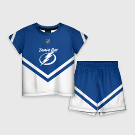 Детский костюм с шортами 3D с принтом Tampa Bay Lightning ,  |  | america | canada | hockey | nhl | usa | америка | бэй | канада | лайтнинг | лед | нхл | сша | тампа | хоккей