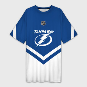 Платье-футболка 3D с принтом Tampa Bay Lightning ,  |  | Тематика изображения на принте: america | canada | hockey | nhl | usa | америка | бэй | канада | лайтнинг | лед | нхл | сша | тампа | хоккей