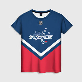 Женская футболка 3D с принтом Washington Capitals , 100% полиэфир ( синтетическое хлопкоподобное полотно) | прямой крой, круглый вырез горловины, длина до линии бедер | america | canada | hockey | nhl | usa | америка | вашингтон | канада | кэпиталз | лед | нхл | овечкин | сша | хоккей