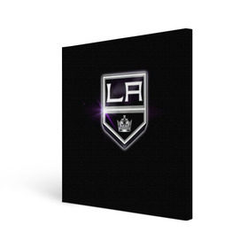 Холст квадратный с принтом Los Angeles Kings , 100% ПВХ |  | hockey | kings | los angeles | nhl | корона | нхл | хоккеист | хоккей