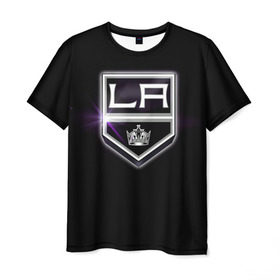 Мужская футболка 3D с принтом Los Angeles Kings , 100% полиэфир | прямой крой, круглый вырез горловины, длина до линии бедер | hockey | kings | los angeles | nhl | корона | нхл | хоккеист | хоккей
