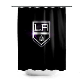 Штора 3D для ванной с принтом Los Angeles Kings , 100% полиэстер | плотность материала — 100 г/м2. Стандартный размер — 146 см х 180 см. По верхнему краю — пластиковые люверсы для креплений. В комплекте 10 пластиковых колец | hockey | kings | los angeles | nhl | корона | нхл | хоккеист | хоккей