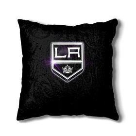 Подушка 3D с принтом Los Angeles Kings , наволочка – 100% полиэстер, наполнитель – холлофайбер (легкий наполнитель, не вызывает аллергию). | состоит из подушки и наволочки. Наволочка на молнии, легко снимается для стирки | hockey | kings | los angeles | nhl | корона | нхл | хоккеист | хоккей