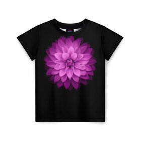 Детская футболка 3D с принтом Violet , 100% гипоаллергенный полиэфир | прямой крой, круглый вырез горловины, длина до линии бедер, чуть спущенное плечо, ткань немного тянется | лепестки | прикольные картинки | фиолетовый | цветочки | цветы