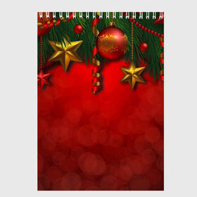 Скетчбук с принтом Новый год , 100% бумага
 | 48 листов, плотность листов — 100 г/м2, плотность картонной обложки — 250 г/м2. Листы скреплены сверху удобной пружинной спиралью | christmas | новогодний | рождество | украшения