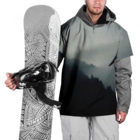 Накидка на куртку 3D с принтом Орёл , 100% полиэстер |  | Тематика изображения на принте: горы | пейзаж | сумерки