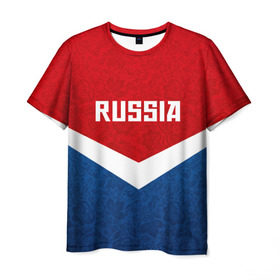 Мужская футболка 3D с принтом Russia Team , 100% полиэфир | прямой крой, круглый вырез горловины, длина до линии бедер | cup | football | russia | олипм | россия | русская | русский | футбол | хохлома