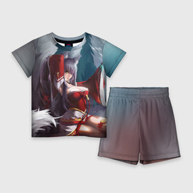 Детский костюм с шортами 3D с принтом Ahri Fox ,  |  | Тематика изображения на принте: ahri | battle fox ahri | league of legends | ари | лига легенд