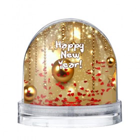 Водяной шар с принтом Happy New Year! , Пластик | Изображение внутри шара печатается на глянцевой фотобумаге с двух сторон | 