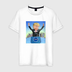 Мужская футболка хлопок с принтом Трамп 3 , 100% хлопок | прямой крой, круглый вырез горловины, длина до линии бедер, слегка спущенное плечо. | america | donald | trump | usa | америка | дональд | трамп
