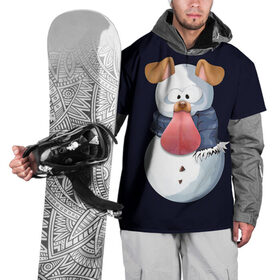 Накидка на куртку 3D с принтом Снэпчат собака , 100% полиэстер |  | snapchat | радуга | снеговик | снэпчат | уши | фильтр | язык