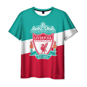 Мужская футболка 3D с принтом Ливерпуль , 100% полиэфир | прямой крой, круглый вырез горловины, длина до линии бедер | ливерпуль