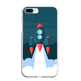 Чехол для iPhone 7Plus/8 Plus матовый с принтом Ракета , Силикон | Область печати: задняя сторона чехла, без боковых панелей | звёзды | космический корабль | космическое пространство | космос | созвездие