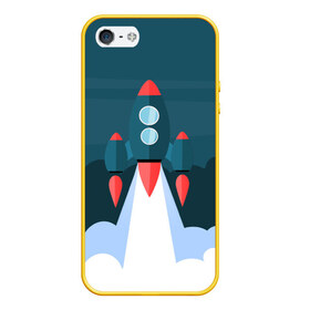 Чехол для iPhone 5/5S матовый с принтом Ракета , Силикон | Область печати: задняя сторона чехла, без боковых панелей | звёзды | космический корабль | космическое пространство | космос | созвездие
