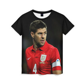 Женская футболка 3D с принтом Steven Gerrard , 100% полиэфир ( синтетическое хлопкоподобное полотно) | прямой крой, круглый вырез горловины, длина до линии бедер | england national team | premier league | steven gerrard | англия | ливерпуль | стивен джеррард | футбол