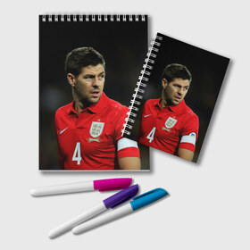 Блокнот с принтом Steven Gerrard , 100% бумага | 48 листов, плотность листов — 60 г/м2, плотность картонной обложки — 250 г/м2. Листы скреплены удобной пружинной спиралью. Цвет линий — светло-серый
 | england national team | premier league | steven gerrard | англия | ливерпуль | стивен джеррард | футбол