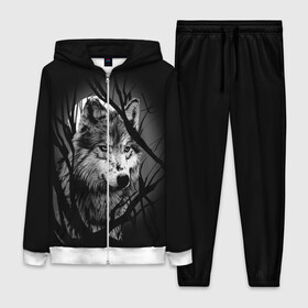 Женский костюм 3D с принтом Серый волк ,  |  | animal | beast | grey | roar | wolf | волк | животное | зверь | рык | серый