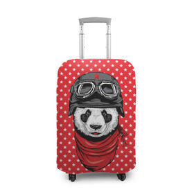 Чехол для чемодана 3D с принтом Панда пилот , 86% полиэфир, 14% спандекс | двустороннее нанесение принта, прорези для ручек и колес | bear | panda | pilot | медведь