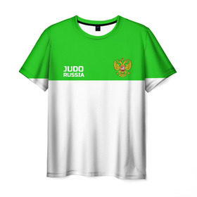 Мужская футболка 3D с принтом Дзюдо , 100% полиэфир | прямой крой, круглый вырез горловины, длина до линии бедер | Тематика изображения на принте: judo | дзюдо | единоборства | россия | спорт | федерация