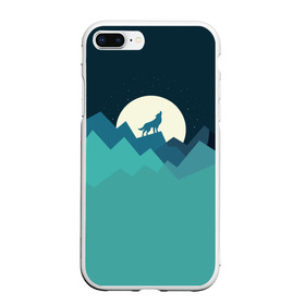 Чехол для iPhone 7Plus/8 Plus матовый с принтом Воющий волк , Силикон | Область печати: задняя сторона чехла, без боковых панелей | animal | beast | moon | night | wolf | вой | волк | животное | зверь | луна | ночь
