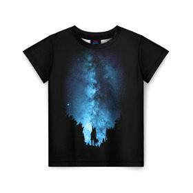 Детская футболка 3D с принтом Млечный путь , 100% гипоаллергенный полиэфир | прямой крой, круглый вырез горловины, длина до линии бедер, чуть спущенное плечо, ткань немного тянется | galaxy | milky way | night | space | star | вселенная | галактика | звезды | космос | млечный | ночь | путь