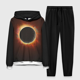 Мужской костюм 3D (с толстовкой) с принтом Солнечное затмение ,  |  | eclipse | moon | planet | solar | space | star | sun | затмение | звезда | космос | луна | планета | солнце