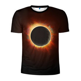 Мужская футболка 3D спортивная с принтом Солнечное затмение , 100% полиэстер с улучшенными характеристиками | приталенный силуэт, круглая горловина, широкие плечи, сужается к линии бедра | eclipse | moon | planet | solar | space | star | sun | затмение | звезда | космос | луна | планета | солнце