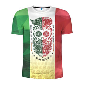 Мужская футболка 3D спортивная с принтом Мексика , 100% полиэстер с улучшенными характеристиками | приталенный силуэт, круглая горловина, широкие плечи, сужается к линии бедра | мексика | флаг | череп