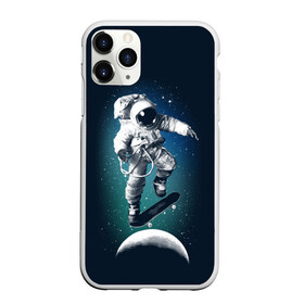 Чехол для iPhone 11 Pro матовый с принтом Космический скейтбординг , Силикон |  | cosmonaut | galaxy | planet | skate | space | star | галактика | звезды | космонавт | космос | планета | скейт