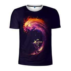 Мужская футболка 3D спортивная с принтом Космический серфинг , 100% полиэстер с улучшенными характеристиками | приталенный силуэт, круглая горловина, широкие плечи, сужается к линии бедра | cosmonaut | galaxy | planet | space | star | surf | галактика | звезды | космонавт | космос | планета | серф