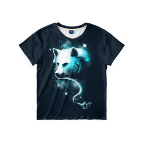 Детская футболка 3D с принтом Галактический волк , 100% гипоаллергенный полиэфир | прямой крой, круглый вырез горловины, длина до линии бедер, чуть спущенное плечо, ткань немного тянется | animal | beast | galaxy | space | universe | wolf | волк | вселенная | галактика | животное | зверь | космос