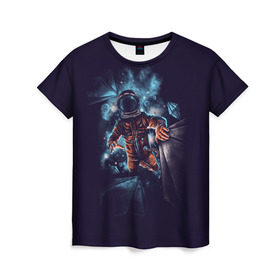 Женская футболка 3D с принтом Неизвестная галактика , 100% полиэфир ( синтетическое хлопкоподобное полотно) | прямой крой, круглый вырез горловины, длина до линии бедер | astro | cosmo | galaxy | planet | space | star | астронавт | галактика | звезды | космонавт | космос | планета