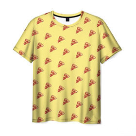 Мужская футболка 3D с принтом Рай пиццы , 100% полиэфир | прямой крой, круглый вырез горловины, длина до линии бедер | Тематика изображения на принте: food | pizza | грибы | еда | завтрак | колбаса | обед | пицца | помидор | ужин | фастфуд