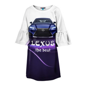 Детское платье 3D с принтом Lexus the best , 100% полиэстер | прямой силуэт, чуть расширенный к низу. Круглая горловина, на рукавах — воланы | Тематика изображения на принте: lexus | авто | автомобиль | водитель | лексус | машина | тачка