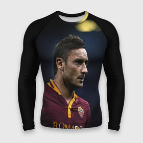 Мужской рашгард 3D с принтом Франческо Тотти   легенда ,  |  | as roma | captain | football | franchesco totti | италия | капитан | рим | рома | тотти | футбол