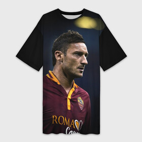 Платье-футболка 3D с принтом Франческо Тотти   легенда ,  |  | Тематика изображения на принте: as roma | captain | football | franchesco totti | италия | капитан | рим | рома | тотти | футбол