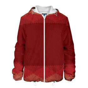 Мужская куртка 3D с принтом Простой свитер 3 , ткань верха — 100% полиэстер, подклад — флис | прямой крой, подол и капюшон оформлены резинкой с фиксаторами, два кармана без застежек по бокам, один большой потайной карман на груди. Карман на груди застегивается на липучку | красный | свитер | текстура