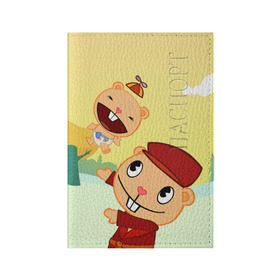 Обложка для паспорта матовая кожа с принтом Happy Tree Friends , натуральная матовая кожа | размер 19,3 х 13,7 см; прозрачные пластиковые крепления | Тематика изображения на принте: 