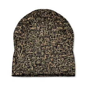 Шапка 3D с принтом Египетские иероглифы , 100% полиэстер | универсальный размер, печать по всей поверхности изделия | африка | древний | египет | знак | история | паттерн | письменность | символ | текстура