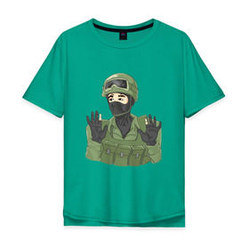Мужская футболка хлопок Oversize с принтом 4ch CS:GO , 100% хлопок | свободный крой, круглый ворот, “спинка” длиннее передней части | 4ch | counter strike | кс го